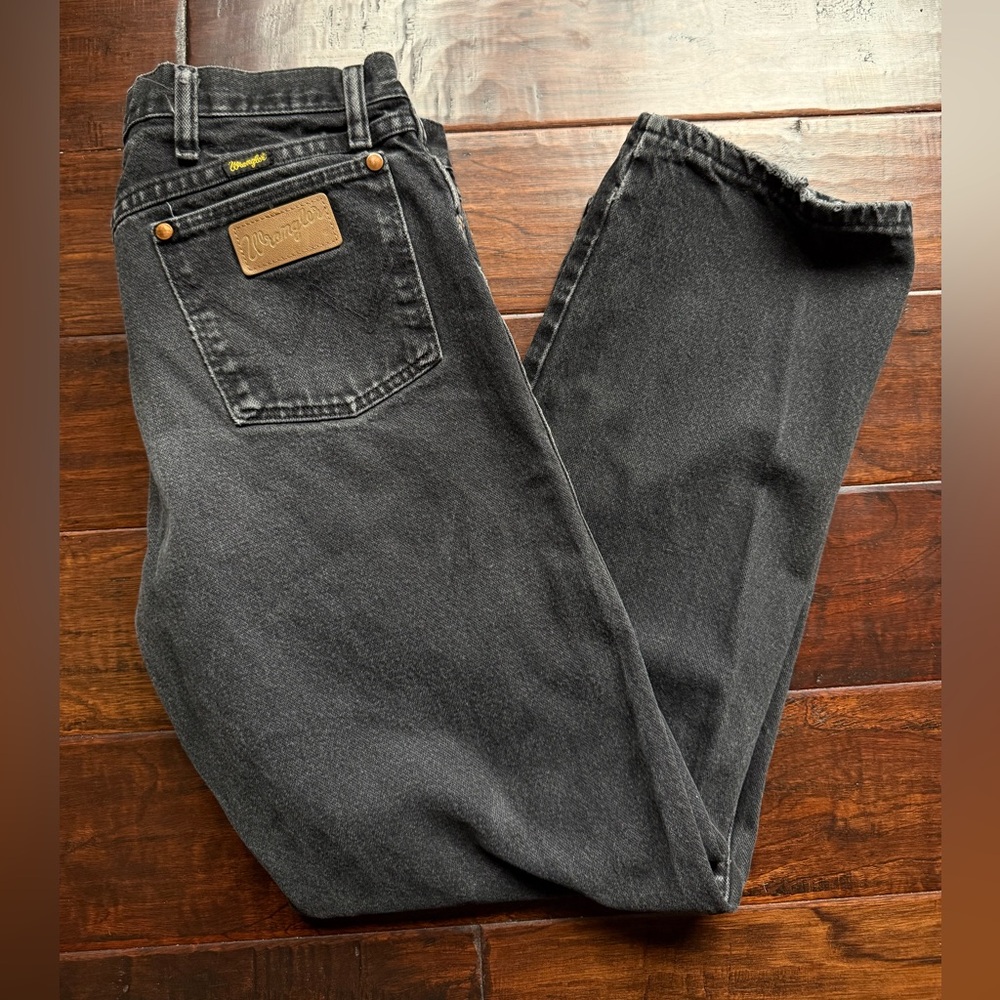 Vintage Wrangler 13MWZWB Cowboy Cut Black Denim Jeans Size 34x32